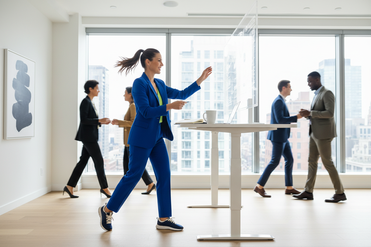 Energetic Woman Working